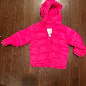 Lightweight toddler girls jacket, bright pink, 3T